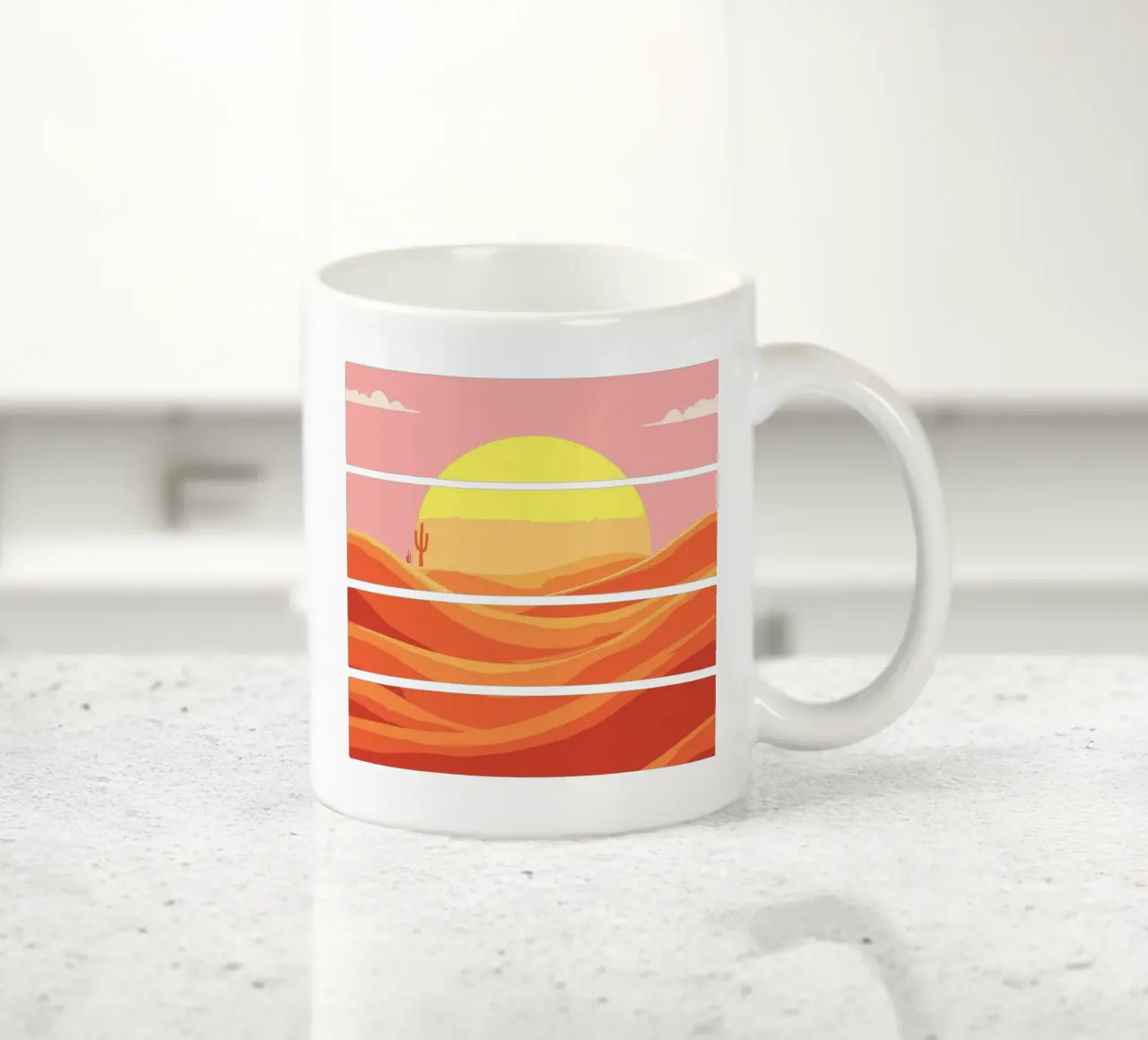Orizzonte desertico minimalista tazza in ceramica da artdesign1985