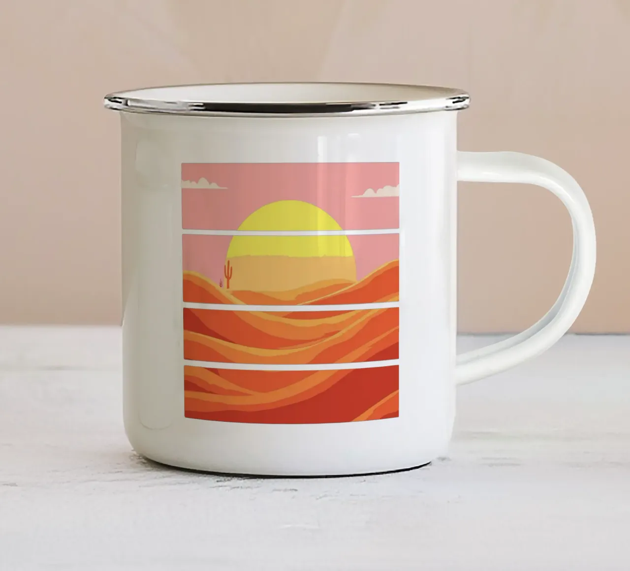 Orizzonte desertico minimalista tazza in smalto da artdesign1985