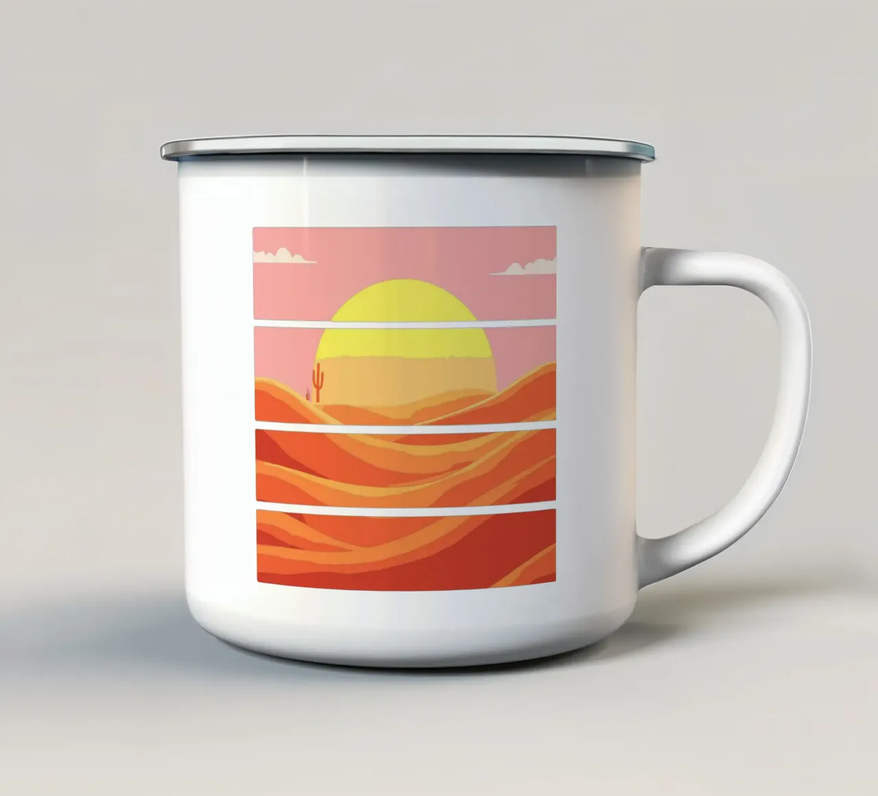 Orizzonte desertico minimalista tazza in smalto da artdesign1985