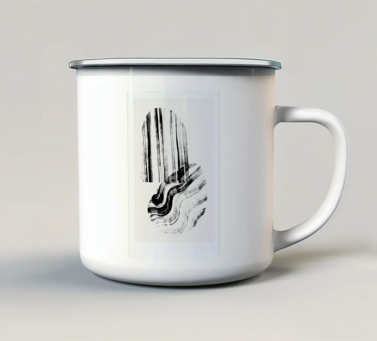 Negative Brush Strokes taza de esmalte de Graphite