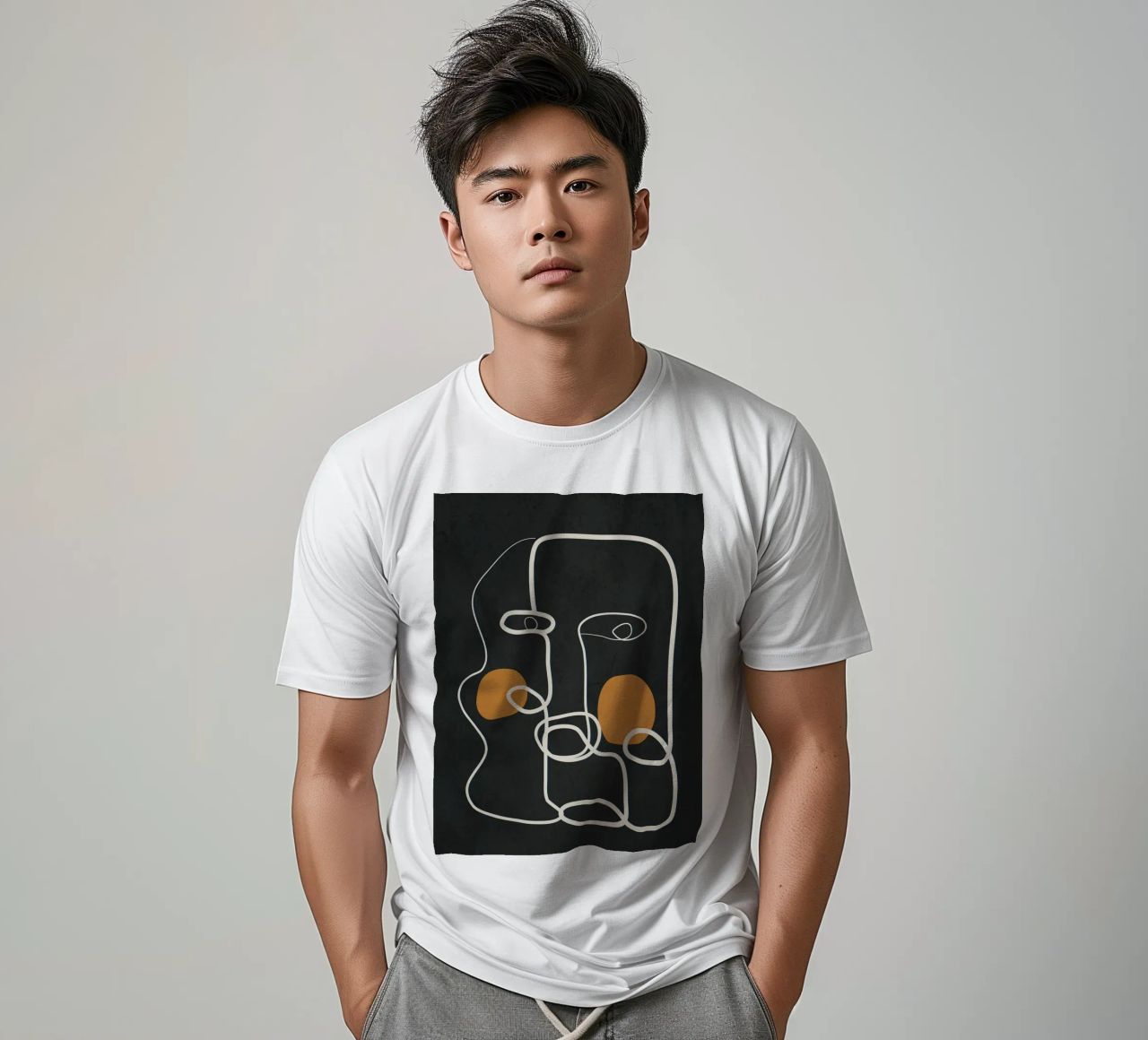 Abstract Face Line Art 2 t-shirt da cityart