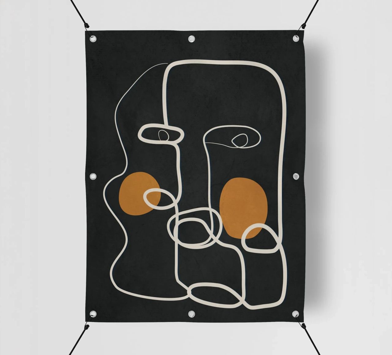 Abstract Face Line Art 2 telo in pvc da cityart