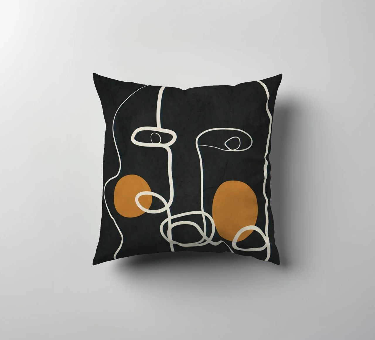Abstract Face Line Art 2 cuscino da cityart