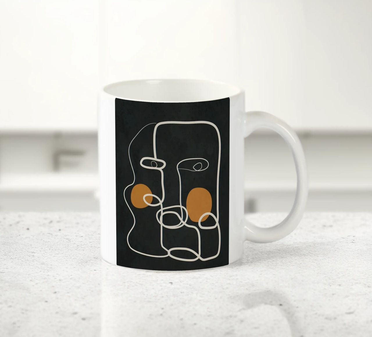 Abstract Face Line Art 2 tazza in ceramica da cityart