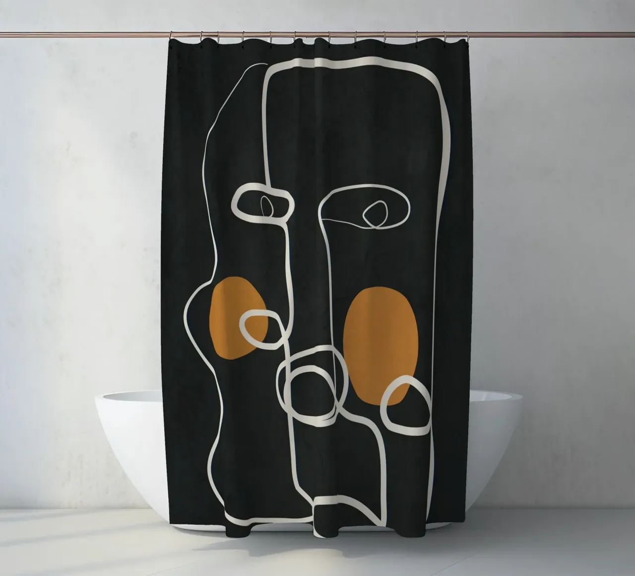 Abstract Face Line Art 2 tenda da doccia da cityart