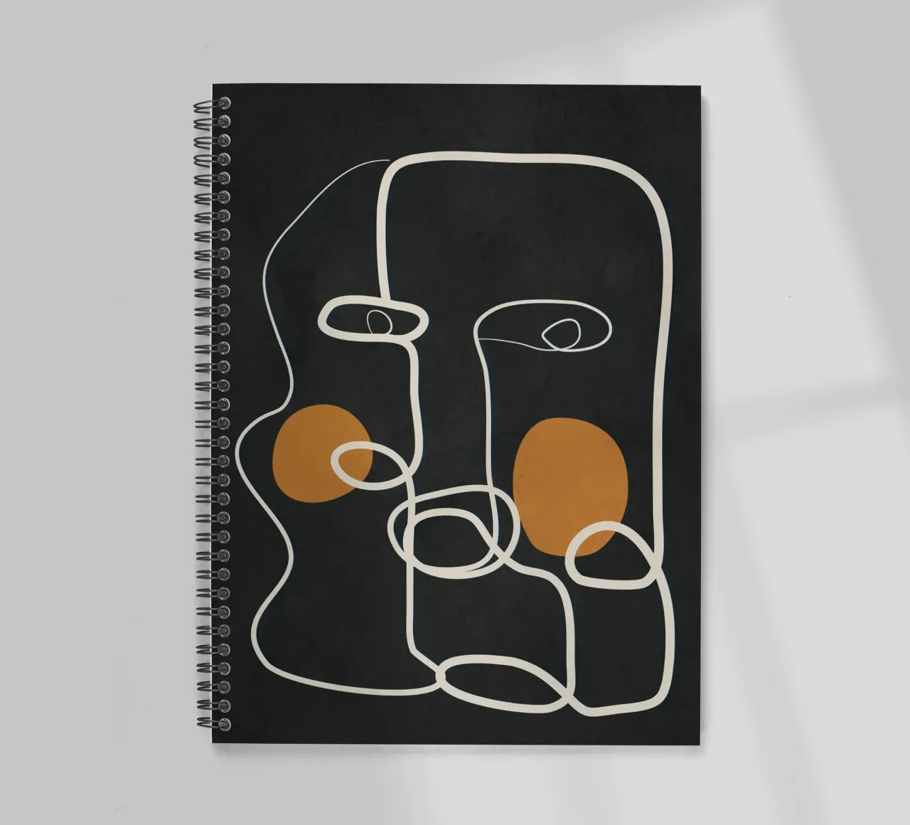 Abstract Face Line Art 2 spiral notebook by cityart