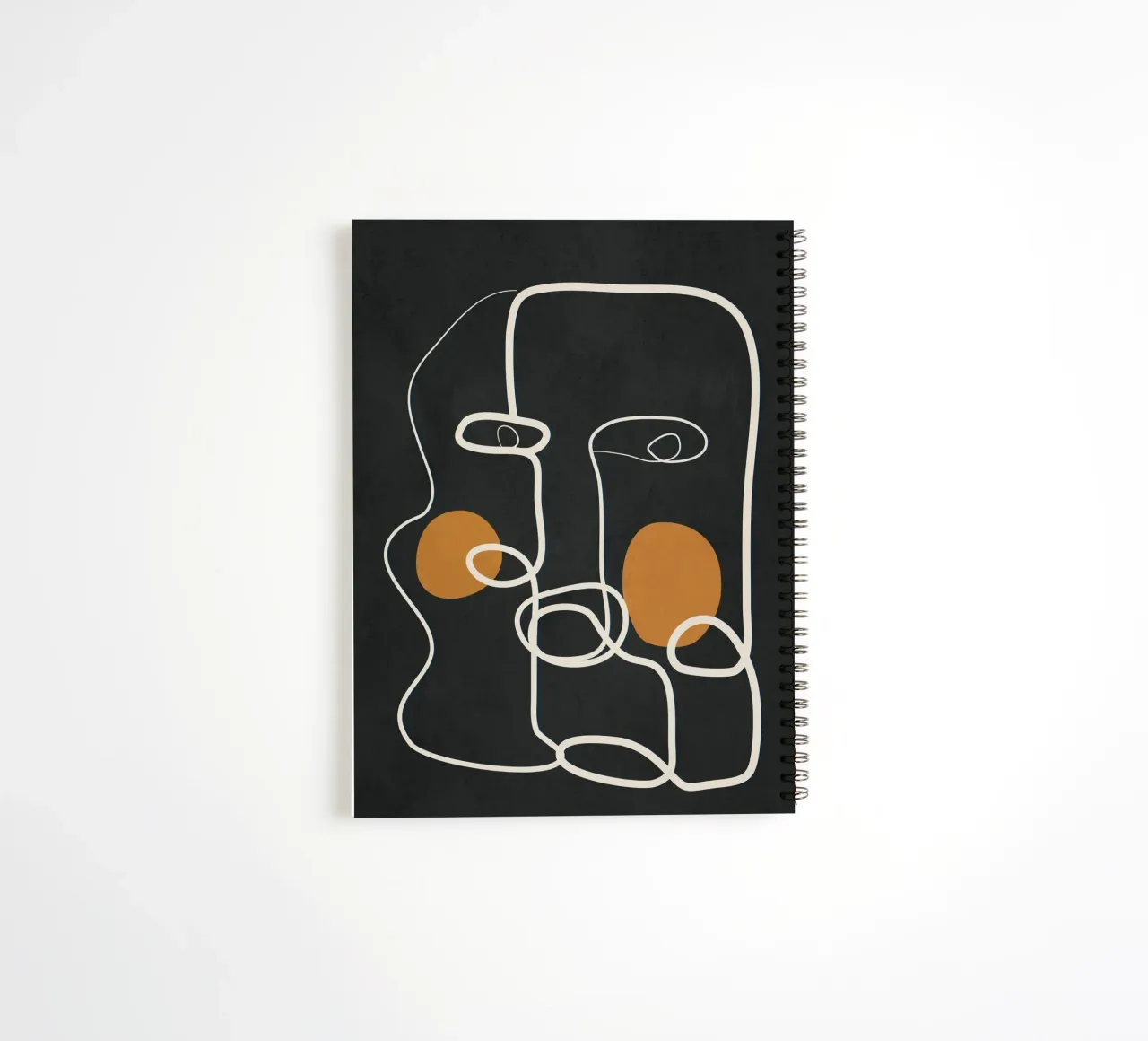 Abstract Face Line Art 2 spiral notebook by cityart