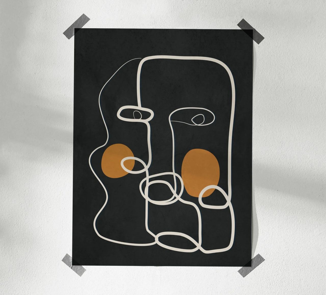 Abstract Face Line Art 2 carta hahnemühle da cityart