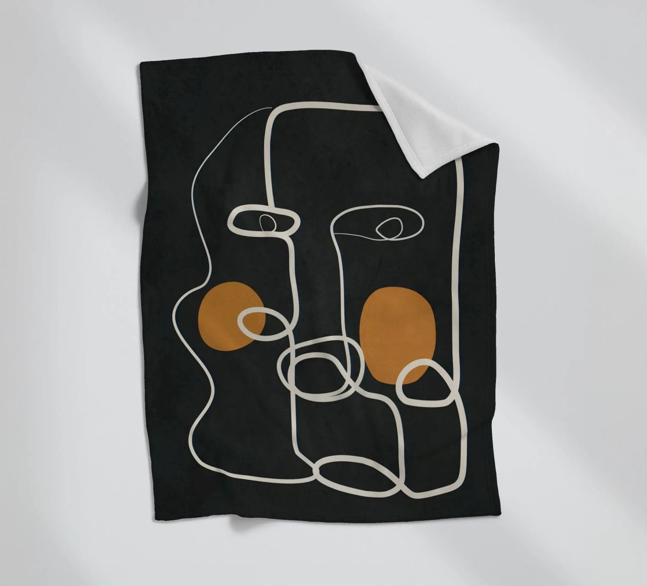Abstract Face Line Art 2 coperta in pile da cityart