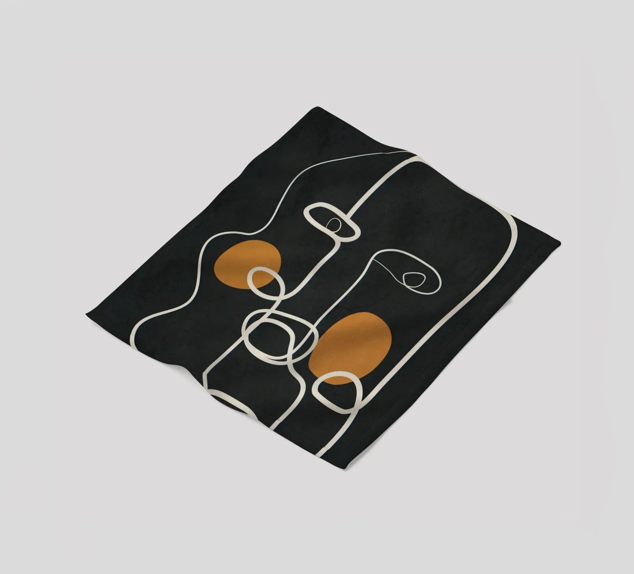 Abstract Face Line Art 2 coperta in pile da cityart