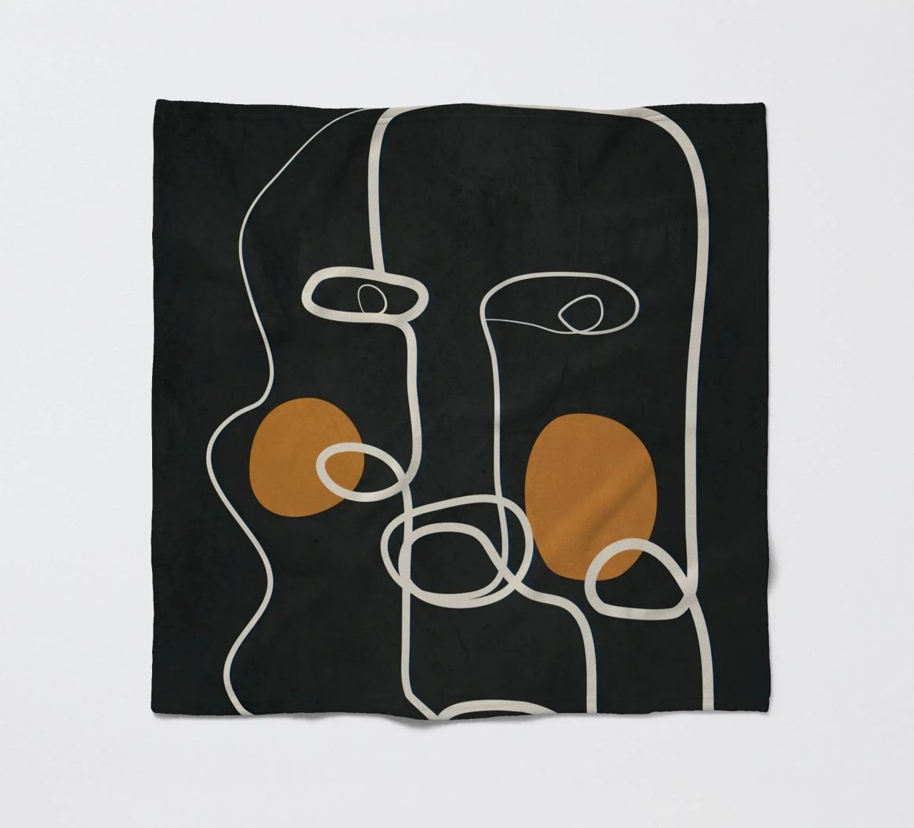 Abstract Face Line Art 2 coperta in pile da cityart