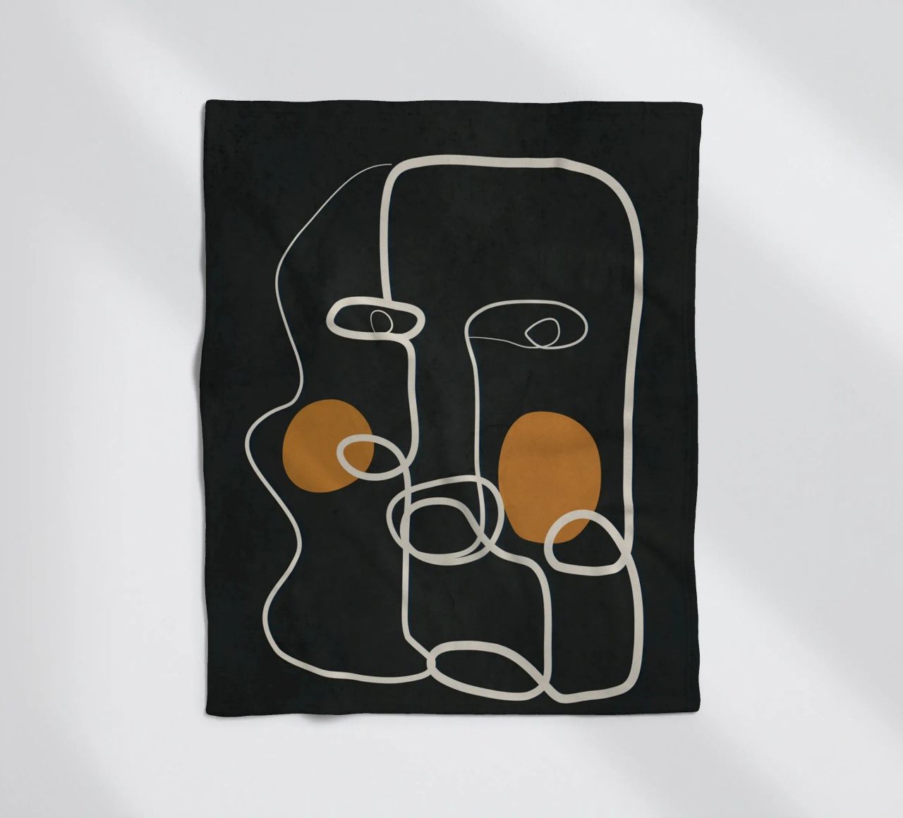 Abstract Face Line Art 2 coperta in pile da cityart