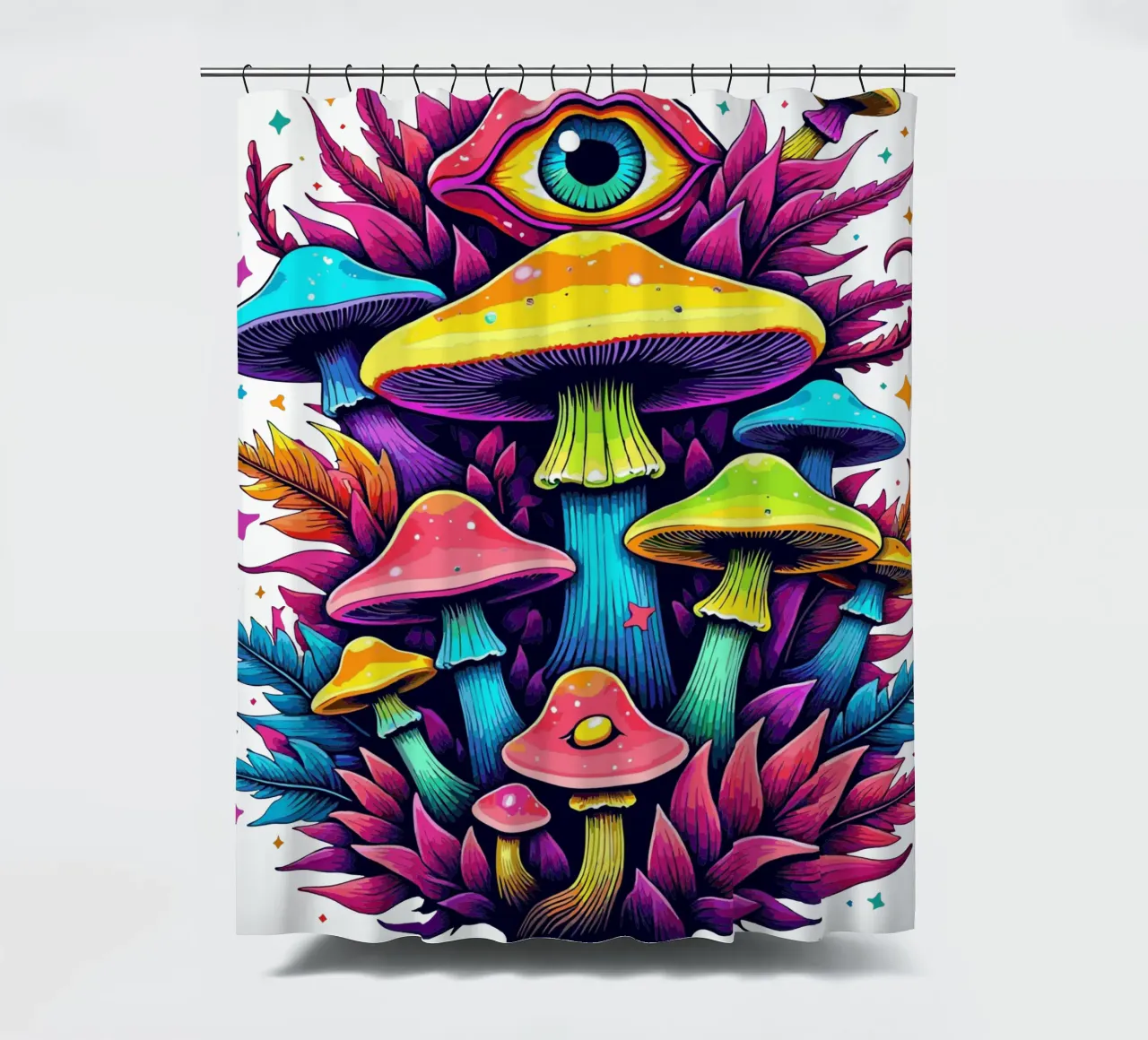 Mystical Mushroom Bloom shower curtain by artdesign1985