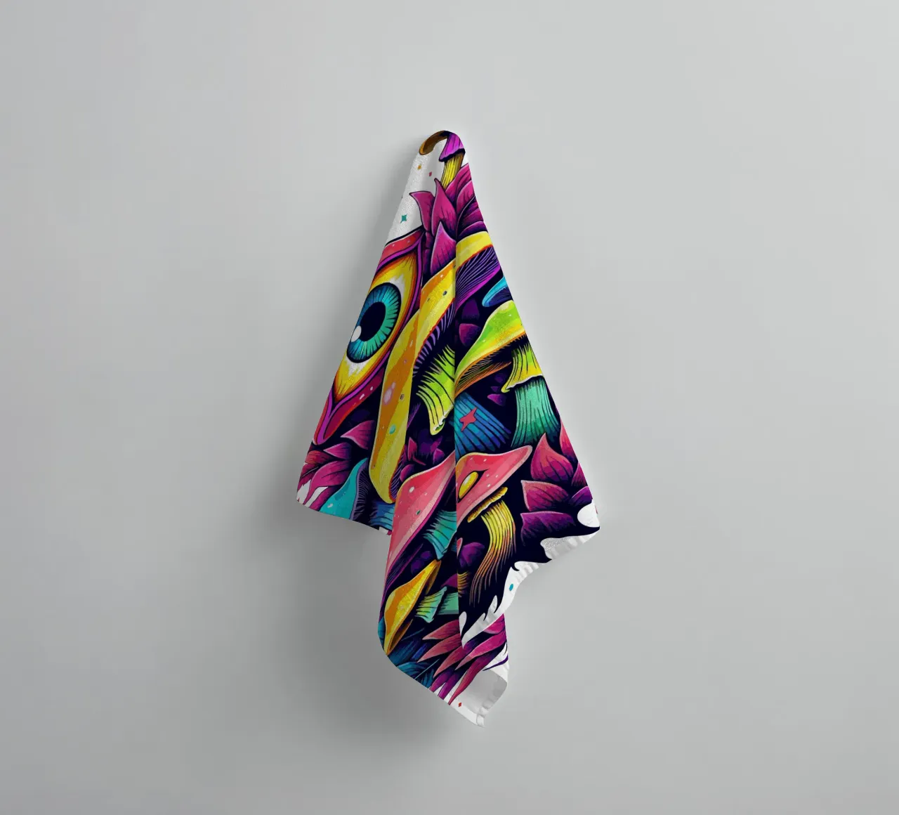 Mystical Mushroom Bloom towel by artdesign1985