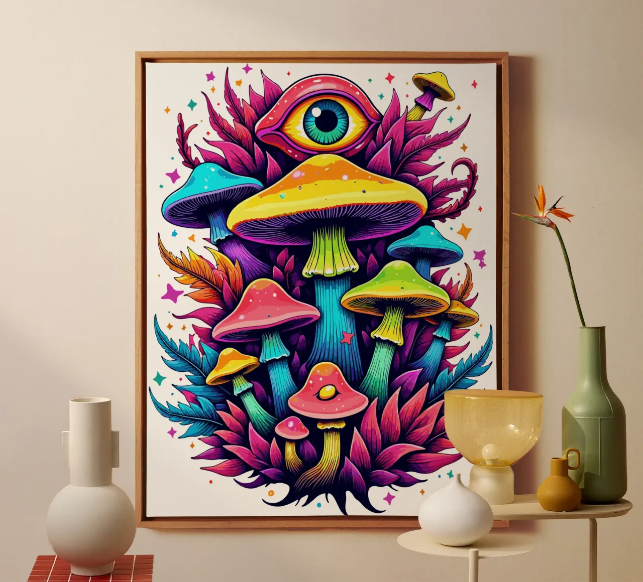 Mystical Mushroom Bloom canvas by artdesign1985