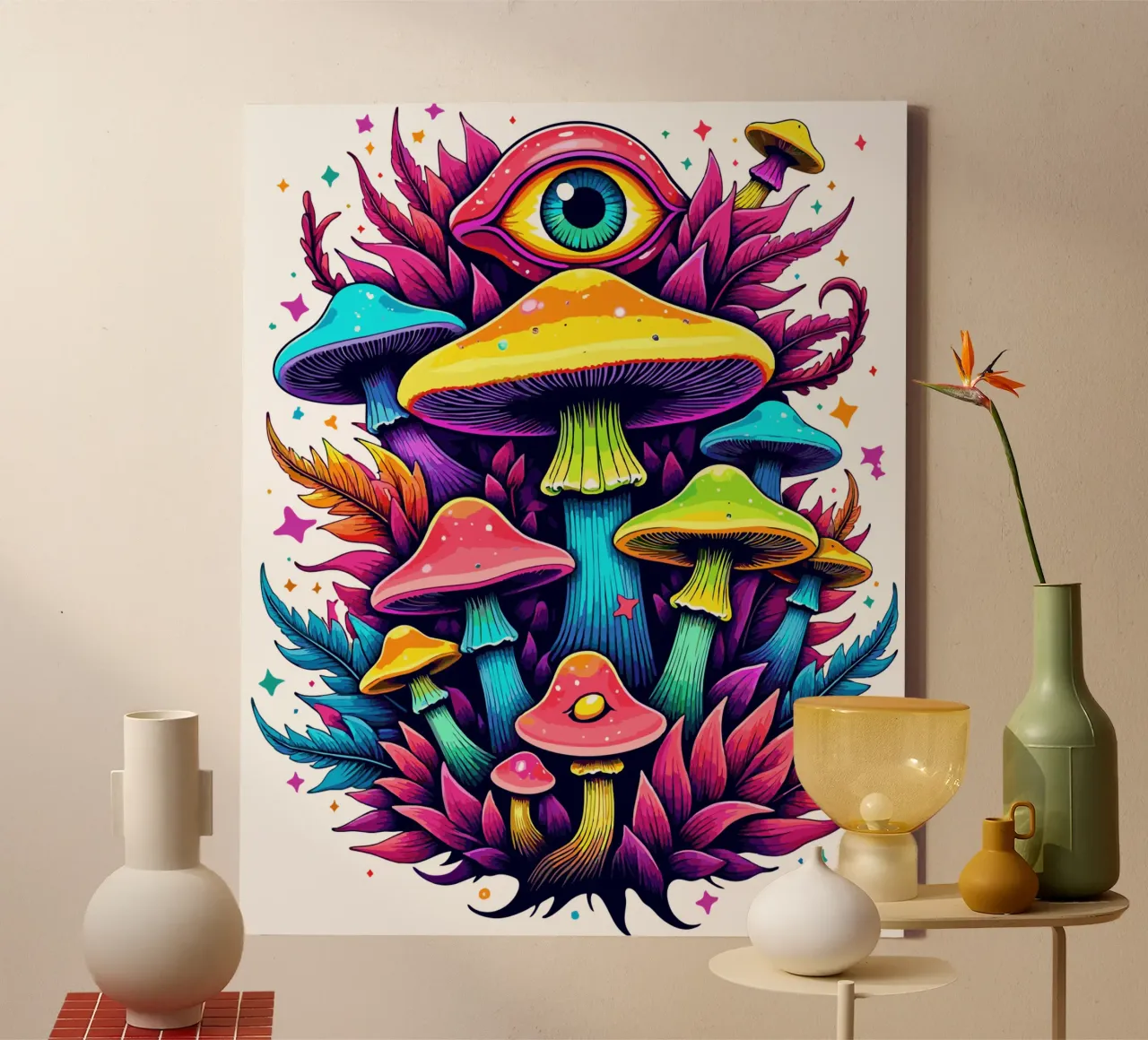Mystical Mushroom Bloom canvas by artdesign1985