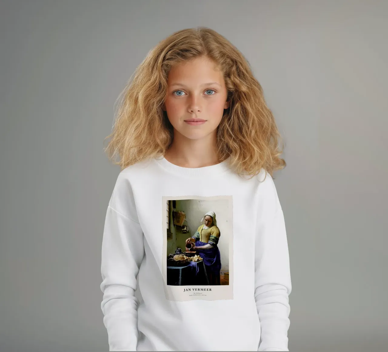 Jan Vermeer van Delft - The Milkmaid felpa bambino da ARTOTHEK