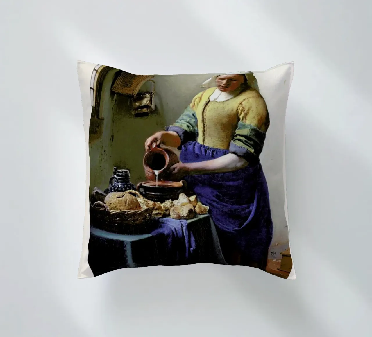 Jan Vermeer van Delft - The Milkmaid cuscino da ARTOTHEK