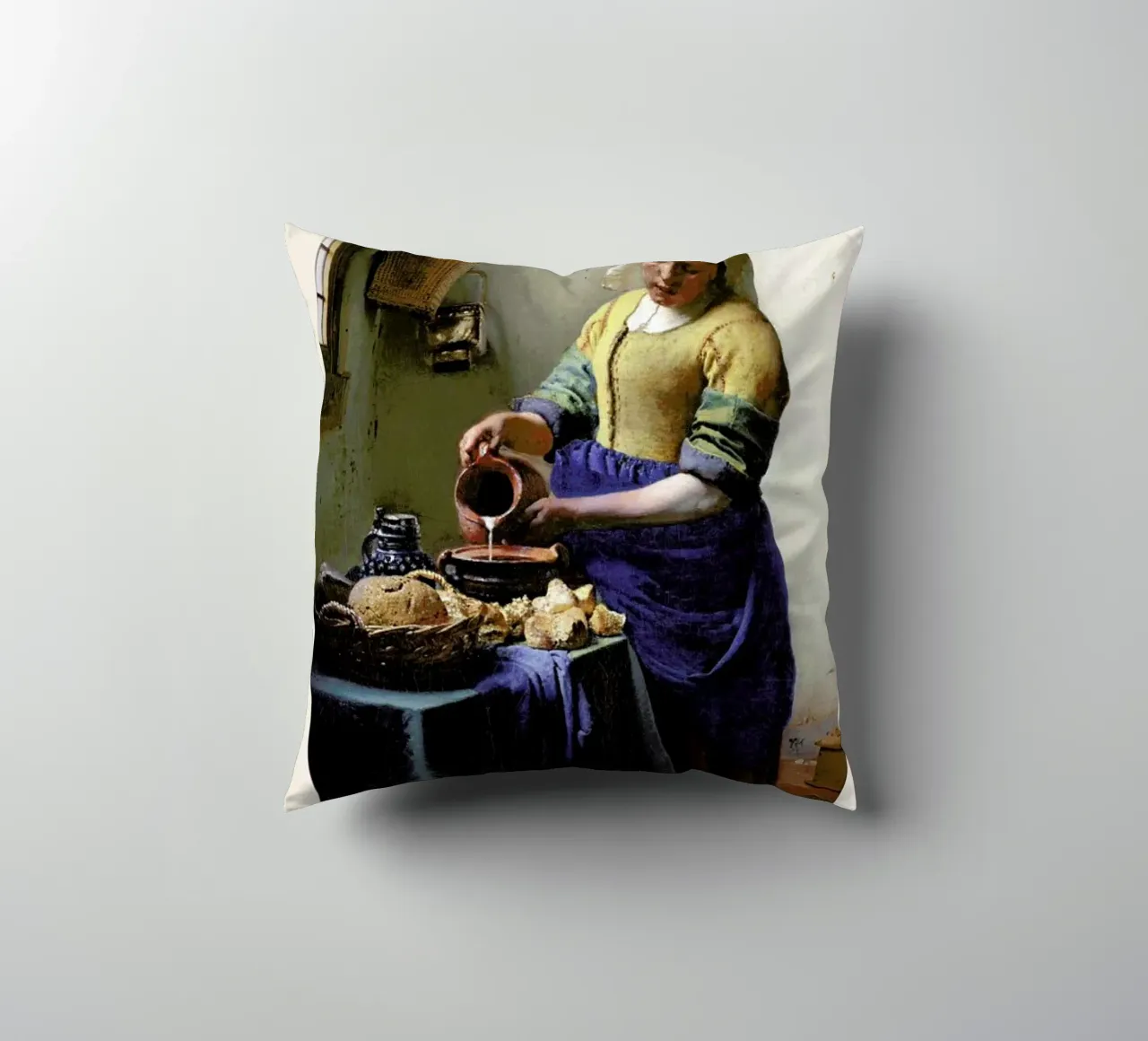Jan Vermeer van Delft - The Milkmaid cuscino da ARTOTHEK