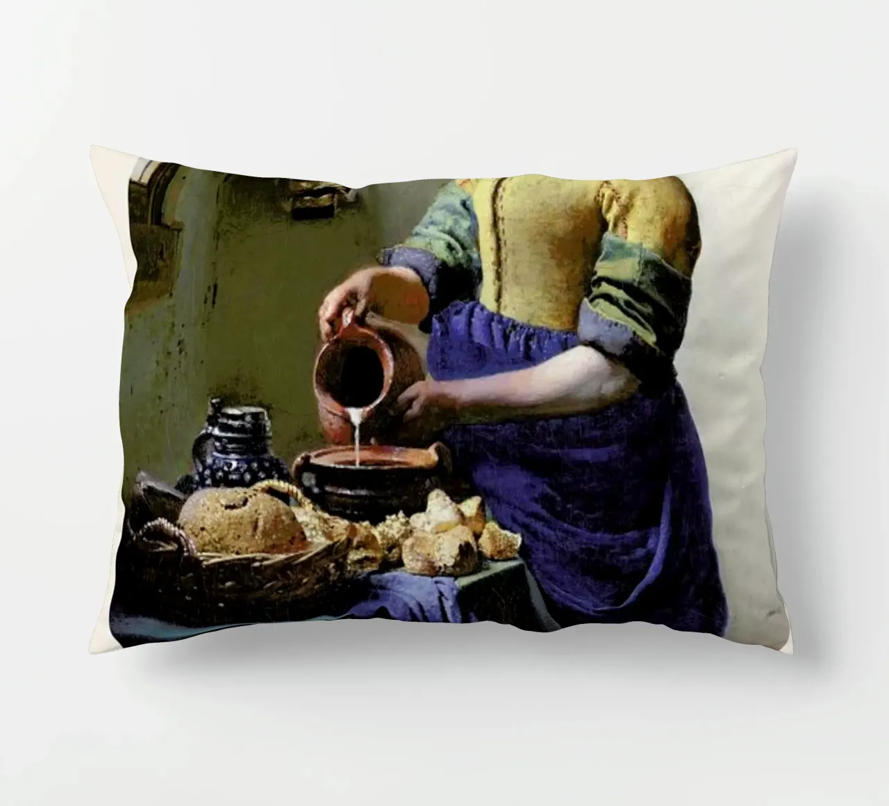 Jan Vermeer van Delft - The Milkmaid cuscino da ARTOTHEK
