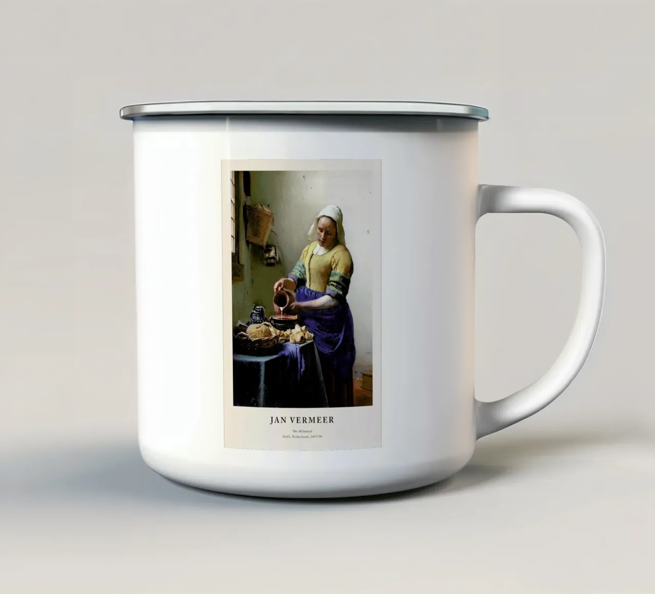Jan Vermeer van Delft - The Milkmaid tazza in smalto da ARTOTHEK