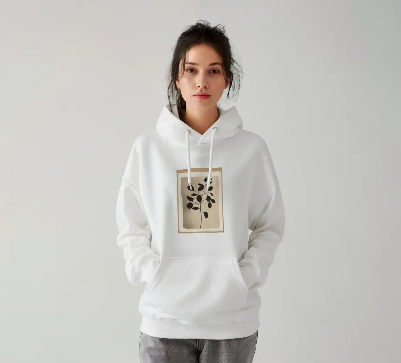 Modern Minimal Branch 1 felpa con cappuccio da cityart