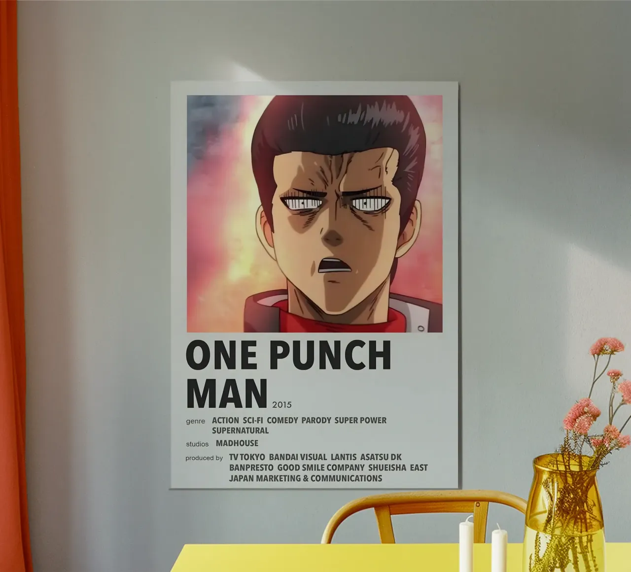 ONE PUNCH  MAN  2015 poster con telaio in alluminio da Totoya