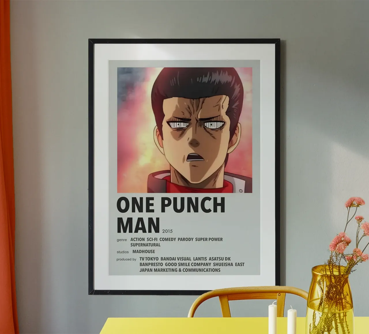 ONE PUNCH  MAN  2015 poster con telaio in alluminio da Totoya