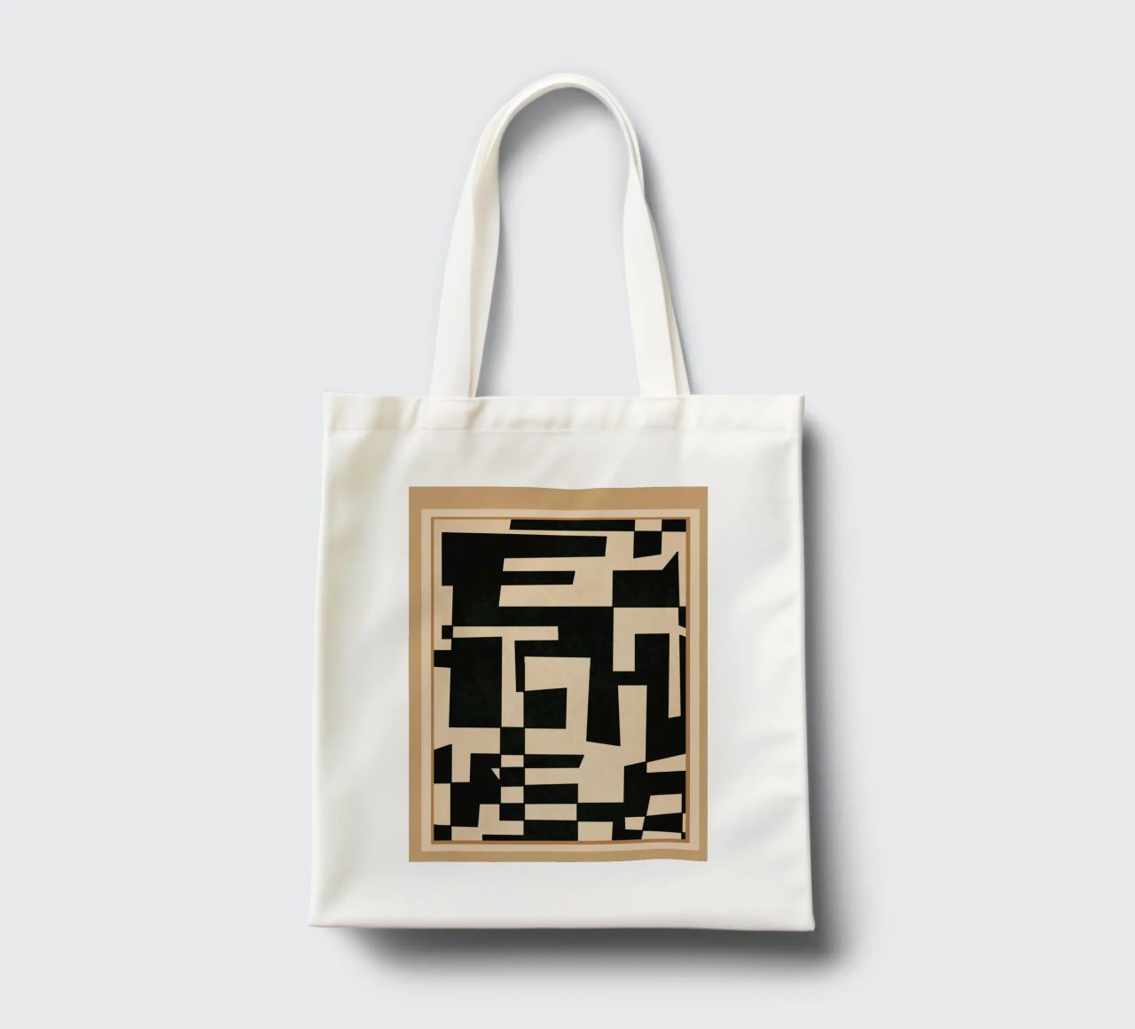 Abstract Edged Form borsa in juta da cityart