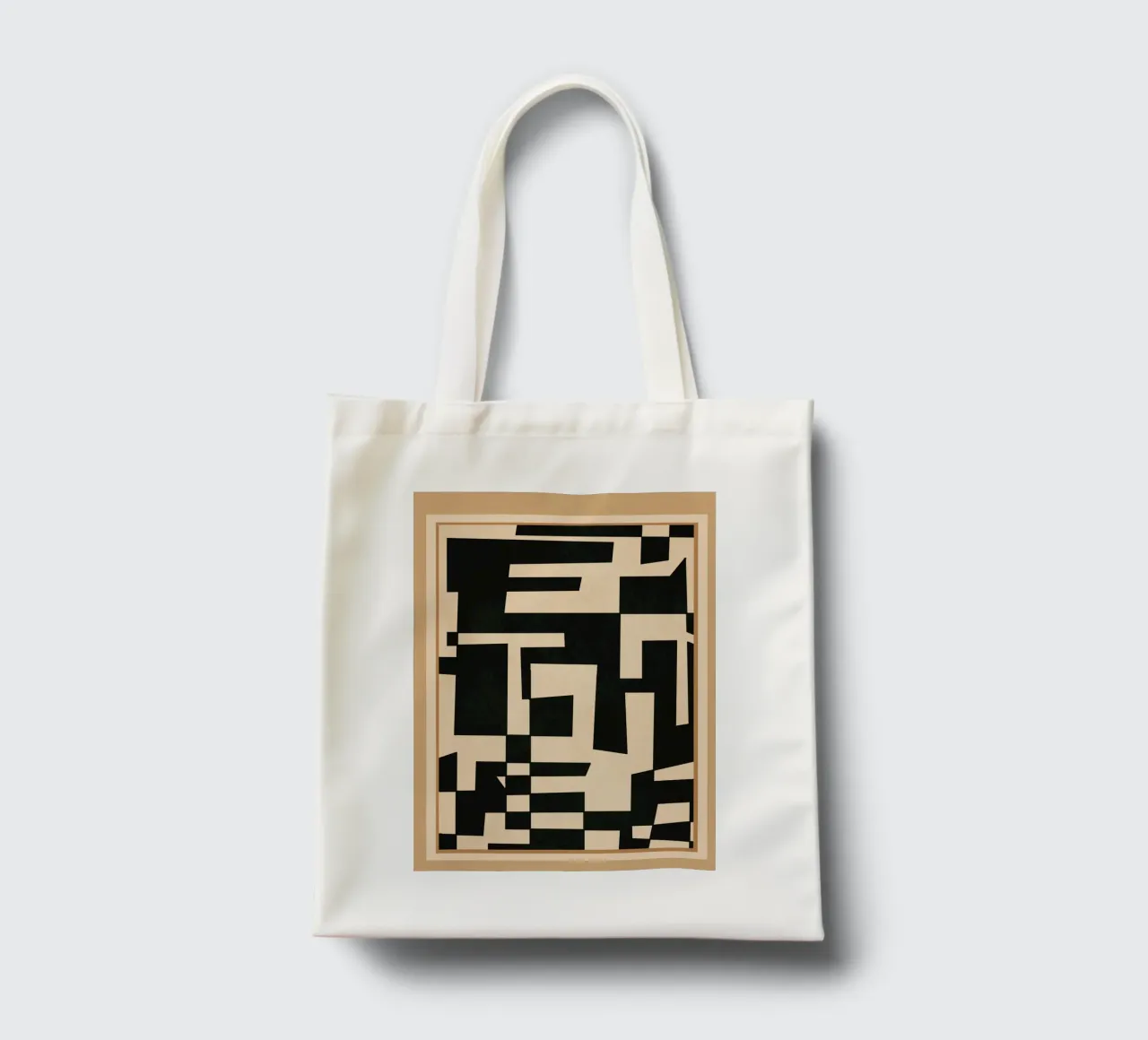 Abstract Edged Form borsa in juta da cityart