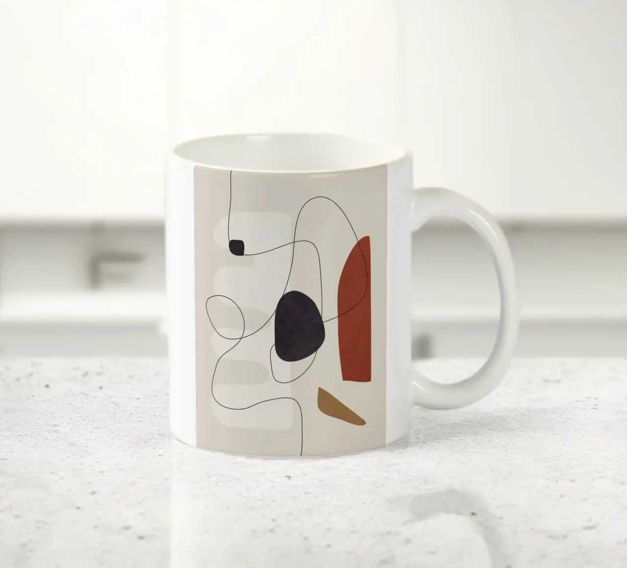 Abstract Minimal Shapes I keramische mok van cityart