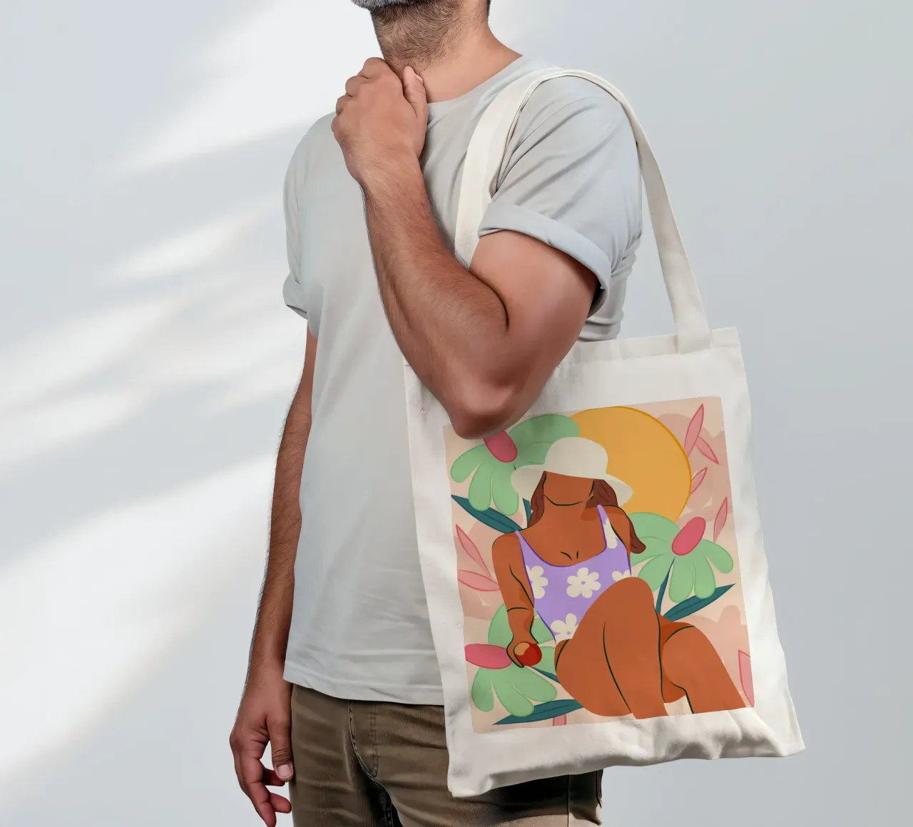 Campi di fiori e sole borsa in juta da Kintsugi99