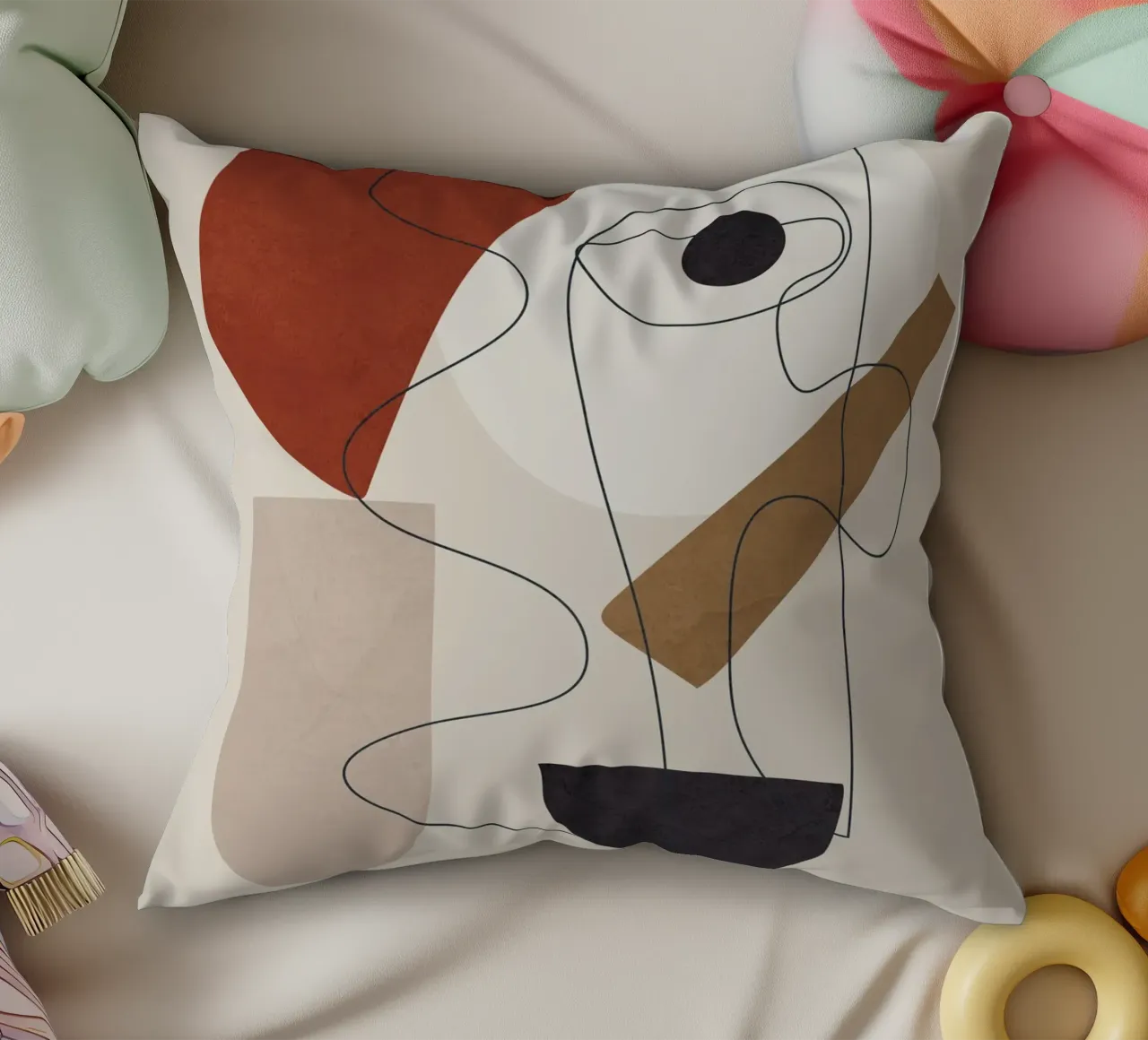 Abstract Minimal Shapes II decorative cushion by cityart