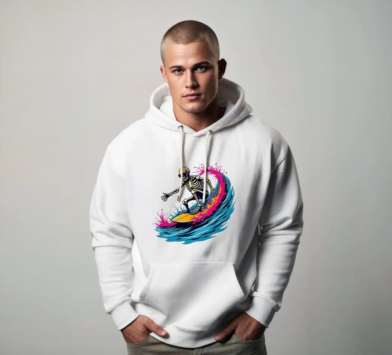 Ondata di scheletro tritatutto felpa con cappuccio da artdesign1985