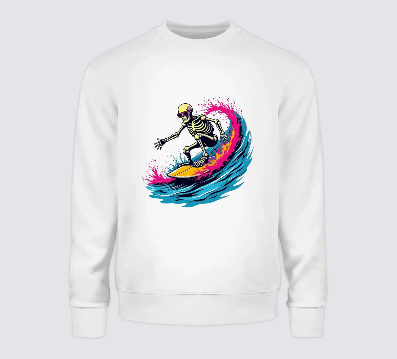 Shreddin' Skeleton Wave sweatshirt by artdesign1985