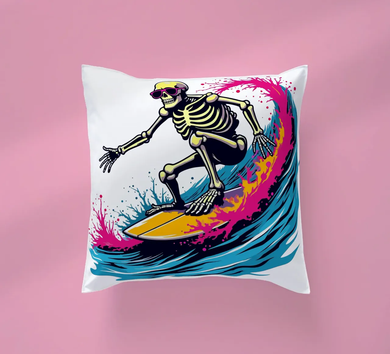 Ondata di scheletro tritatutto cuscino da artdesign1985