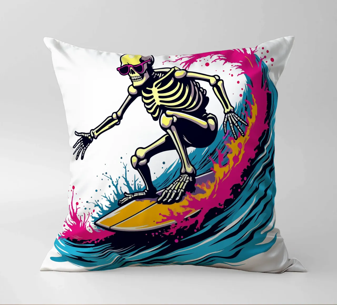 Ondata di scheletro tritatutto cuscino da artdesign1985