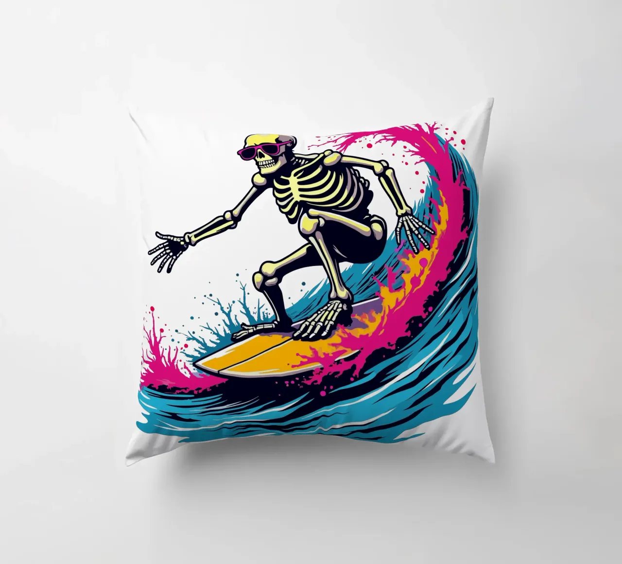 Ondata di scheletro tritatutto cuscino da artdesign1985