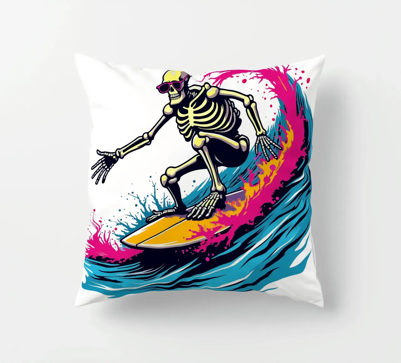 Ondata di scheletro tritatutto cuscino da artdesign1985