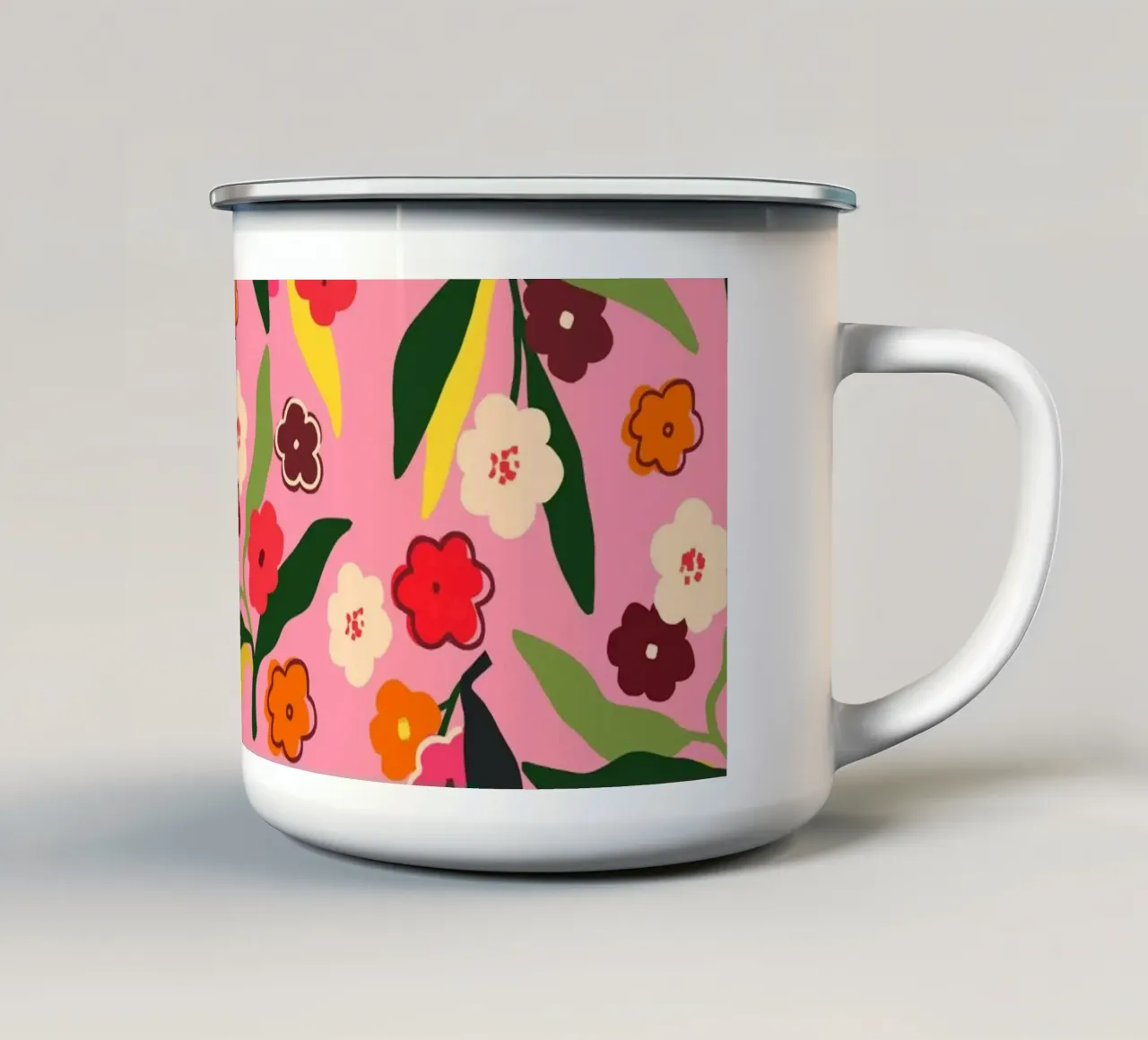 Campi floreali retrò tazza in smalto da Kintsugi99
