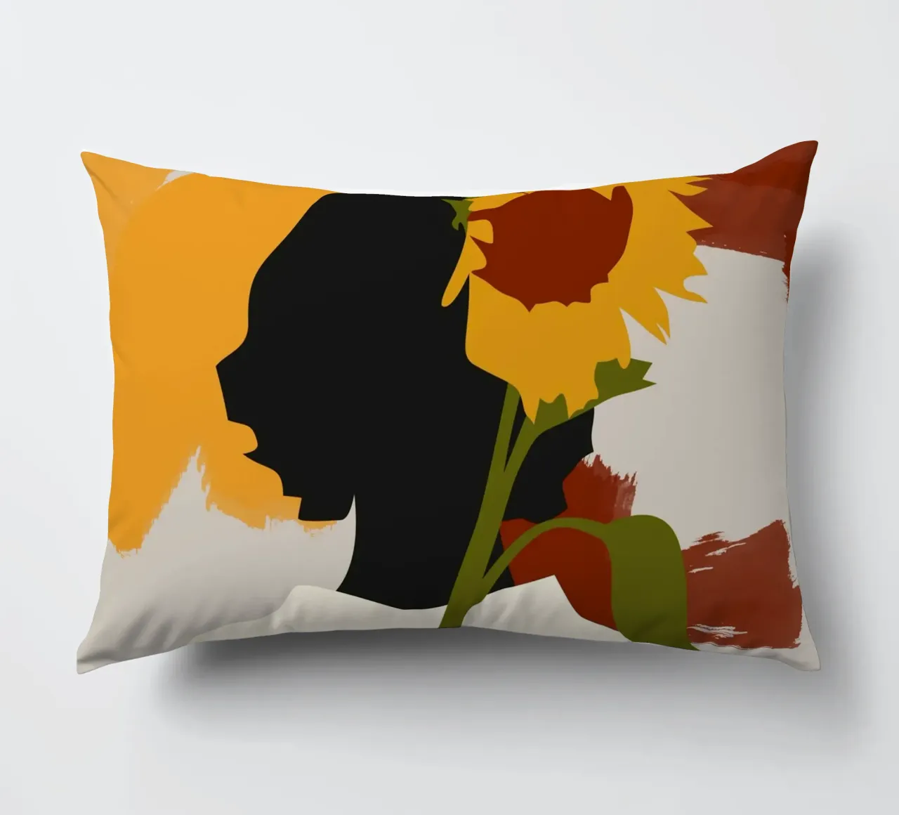 Shadowed Soul with Sunflower Print decorative cushion by Kintsugi99