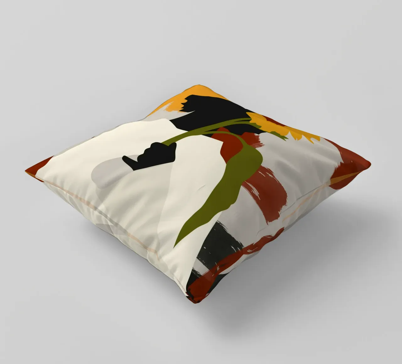 Shadowed Soul with Sunflower Print decorative cushion by Kintsugi99