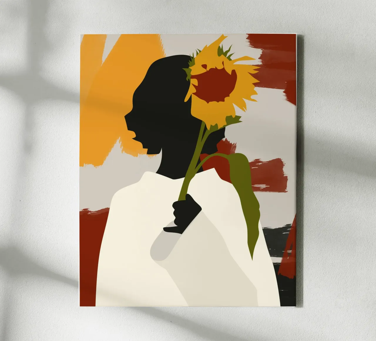 Anima in ombra con stampa di girasoli tela con Cornice a cassetta da Kintsugi99