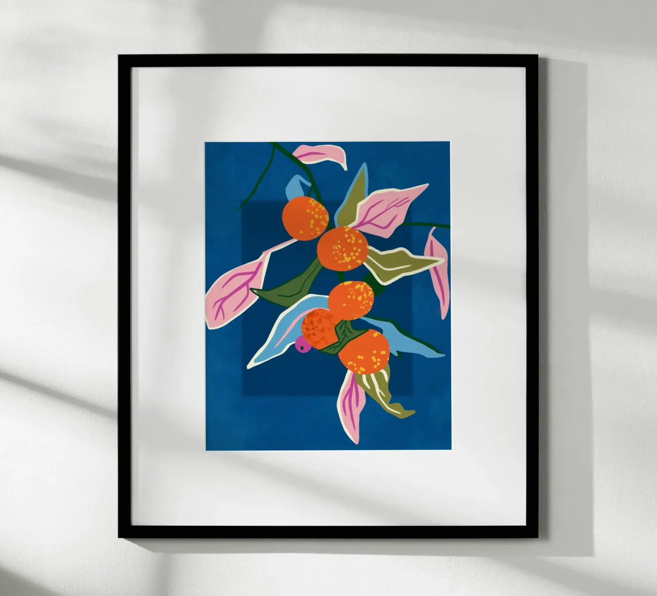 Arancia botanica Lush poster con telaio in legno da Kintsugi99