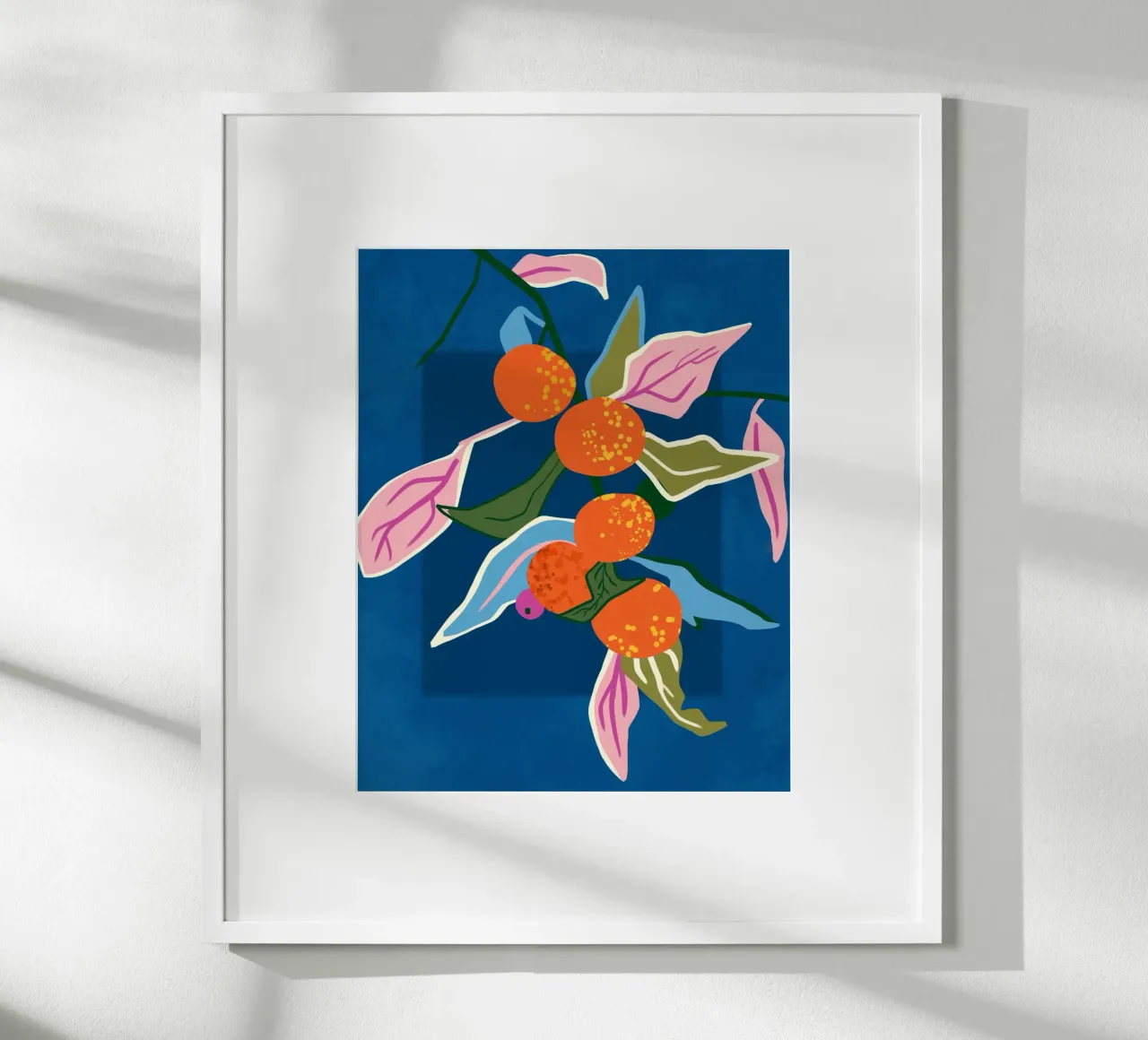 Arancia botanica Lush poster con telaio in legno da Kintsugi99