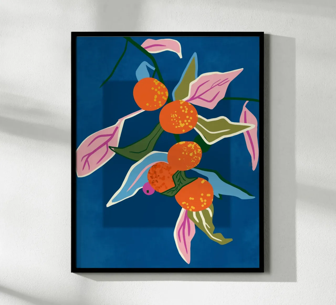Arancia botanica Lush poster con telaio in legno da Kintsugi99