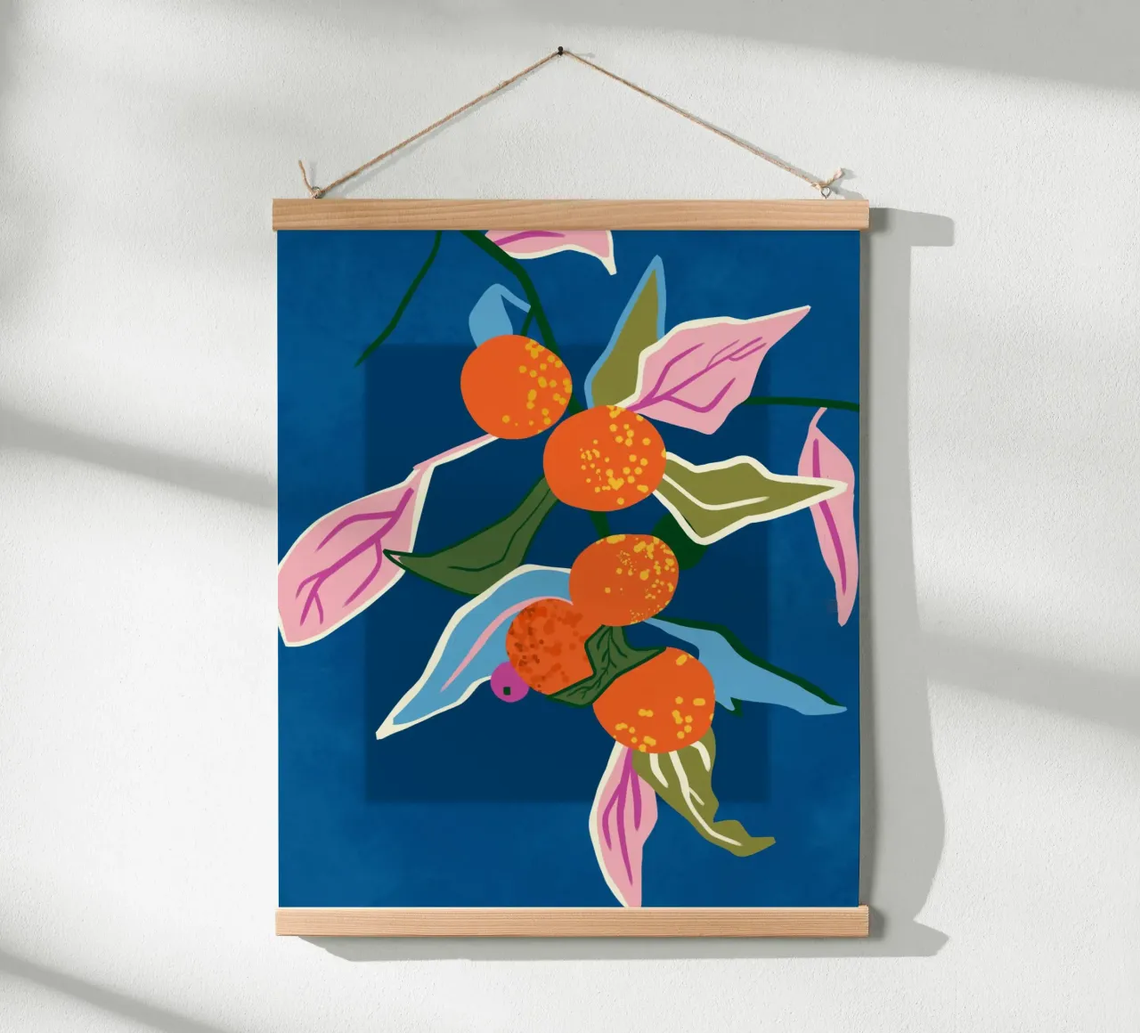 Arancia botanica Lush poster con telaio in legno da Kintsugi99