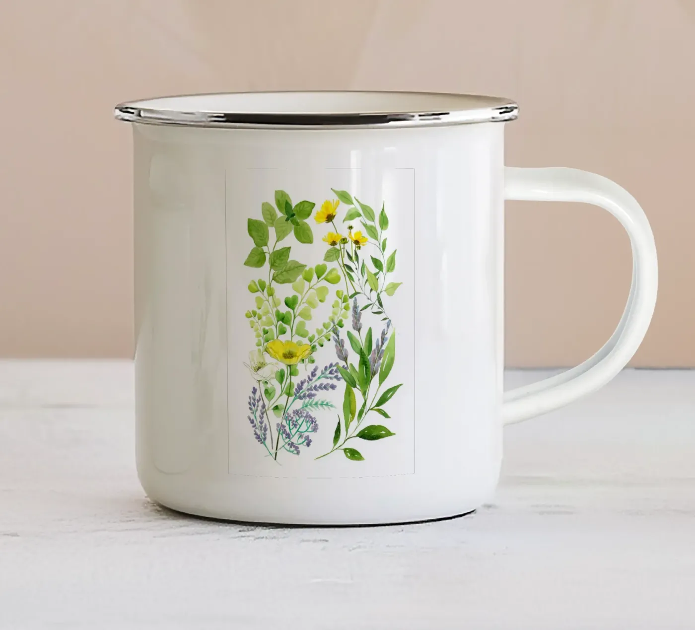 Springtime enamel mug by Nadjaa