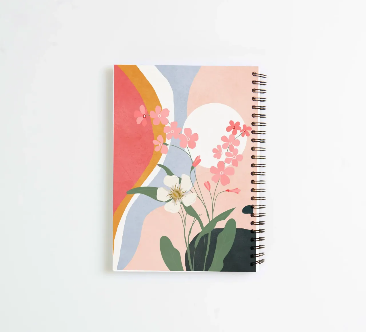 Colorful Flower Design 1 spiral notebook by Flow Line