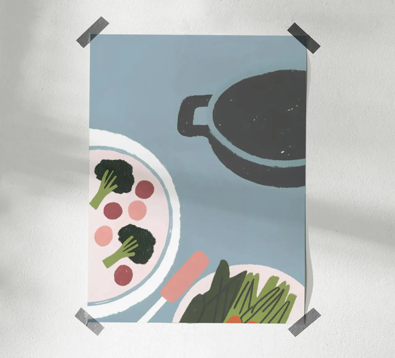 Colazione a base di verdure poster con telaio in alluminio da PERSONAL TOUCH